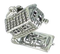 Log Cabin opening sterling silver charm .925 x 1 Cabins charms