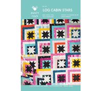 Log Cabin Stars Quilt Pattern, by Quilty Love, Scrappy, Fat Quarter, and Fat Eighths Friendly, 5 Size Options