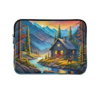 Log Cabin Stream Computer Cases for Laptops, Puffy 15 Inch Laptop Sleeve for Women Men