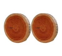 Log Cushion, Wood Round Throw Pillows, 15.35 Inches Realistic Tree Trunk Cushions, Nature Inspired 2 Piece Set for Bedroom Living Room Tent Camping Hotel Cozy Home Comfort and Decoration