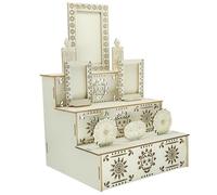 Log Day of the Dead Altar with Photo Display, Day of the Dead Decorations Supplies, Includes Photo Frame & Candle Decoration Remembrance Decor Supplies