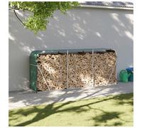 Log holder Green 234x45x100 cm Galvanised Steel Outdoor Firewood Rack Heavy-duty