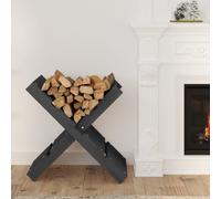 Log Holder Grey 47x39.5x48 cm Solid Pinewood Firewood Storage Rack Organizer