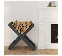 Log Holder Grey 47x39.5x48cm Solid Pinewood Rustic Firewood Rack Indoor/Outdoor