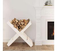 Log Holder White 47x39.5x48 cm Solid Wood Pine