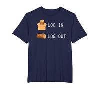 Log in Log Out - Funny IT Computer Admin HR Geeks T-Shirt, Men's Big and Tall, Navy Blue, 2X Tall