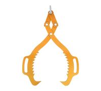 Log Lifting Tong, Timber Claw Hook, 53.3cm Wood Log Lifting Tongs, 700kg Capacity Forestry Tool, Non Slip Lumber Skidding Tong, Steel Heavy Duty Grapple Timber, Yellow, 8mm, for Logging, Tree Work
