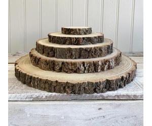 Log Slice Cakestand Wooden Rustic Slab Wedding Cupcake Birthday Display Board Serving Platter Table Centerpiece