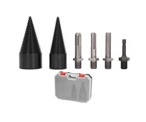 Log Splitter Drill Bit, 6pcs 32mm 42mm Wood Splitter For Logs Log Splitters For Firewood Kindling Splitter Wood Splitting Drill Bit Removable Heavy Duty Cone Screw with 4 Handles