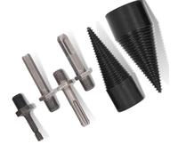 Log Splitter Drill Bit Wood Splitting Drill Bit Set, 6pcs 32mm 42mm Drill Screw Cone Driver Firewood Bit Heavy Duty Splitting Cone Drill Bit Carbon Steel, Conical Design + Titanium Coating