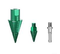 Log Splitting Drill Bit with Quick Change Head for SDS and Square Shank Drills Featuring Detachable Shaft for Smooth Operation on Tough Wood Logs (Round with head)