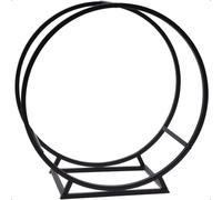 Log Storage Holder Rack Modern Fireplace Accessories Indoor Outdoor Raised Stand Store Black idooka Black One Size