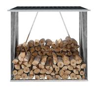 Log Storage Shed Anthracite Galvanised Steel 163x83x154 cm 2m³ Extra Tubes Stack