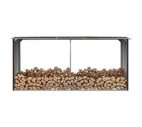 Log Storage Shed Brown Galvanised Steel 330x92x153cm Ventilated Firewood Outdoor
