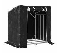 vidaXL Firewood Rack - Log Store, Galvanised Steel with Rain Cover 100.5x80.5x110.5 cm