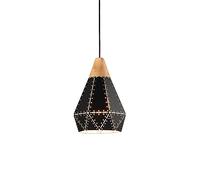 Log Style, E27 Base Single-Head Hanging Lamp, Creative Splicing Wrought Iron Pendant Light, Living Room Dining Room Bedroom Decoration Lighting Fixtures (22cm)