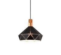 Log Style, E27 Base Single-Head Hanging Lamp, Creative Splicing Wrought Iron Pendant Light, Living Room Dining Room Bedroom Decoration Lighting Fixtures (32cm)