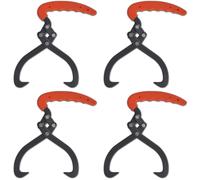 Log Tongs 30cm Carbon Steel with PVC Handle 4pcs Wood Lifting Hooks Heavy Duty