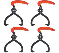 Log Tongs 4pcs Carbon Steel 30cm Black PVC Handle Heavy Duty 50kg Ergonomic Grip