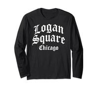 Logan Square Chicago Illinois Flag 773 312 Deep Dish Pizza Long Sleeve T-Shirt