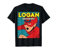 Logan the Superhero I Birthday Fighter I Superhero T-Shirt T-Shirt