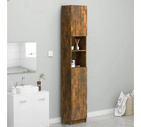 logan wooden bathroom storage cabinet in smoked oak