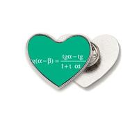 Logarithc Calculation Mathematical Formulas Heart Metal Pin Brooch Clip Love