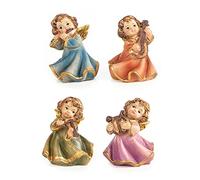 Logbuch-Verlag 4 Angel Orchestra Figurines Colourful with Instruments Music Angel Christmas Angel Small Gift Christmas 5 cm