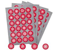 Logbuch-Verlag 96 Red White Snowflakes Christmas Stickers Gift Stickers Packaging Christmas Decorative Label Stickers Round 4 cm for Gluing Packaging