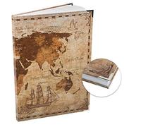 Logbuch-Verlag Blank Notebook World Map Vintage DIN A4 Hardcover Diary Sketchbook Idea Book Blank