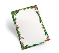 Logbuch-Verlag Christmas Paper A4 - 25 Sheets White, Green, Red for Letters and Printing