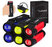 LoGest Soft Hand Weights with Adjustable Straps - Comes in 1LB Weights 2LB or 3LB 4LB - Comfortable Secure Weighted Neoprene Dumbbells with Straps for Walking Running Cardio Workout Physical Therapy