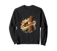 Logger Chainsaw Sawdust Watercolor Timber Art Sweatshirt
