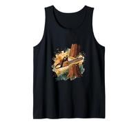 Logger Chainsaw Sawdust Watercolor Timber Art Tank Top