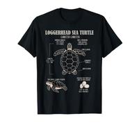 Loggerhead Sea Turtle Anatomy Marine Biology Diagram T-Shirt