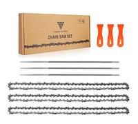 Loggers Art Gens 3PC 10 Inch Chainsaw Chains, Replacement Chain for WORX WG309,10'' Chain for Sun Joe SWJ803E SWJ807E - 3/8'' .050'' 40 Drive Links 3 File
