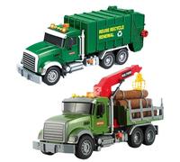 Logging Truck Toy - Tow Truck With Trash Bins, Light Sound Interactive Vehicle, Durable Construction Playset, Educational Kids Toy | Trucks Toys For Chinese New Year Thanksgiving Christmas Birthday