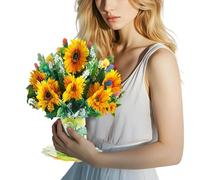 LogHog 3D Sunflower Tabletop Display, Bright Floral Decor for Home, Office, Birthday, Wedding, Thank You Mother's Day Gift, Unique Desk Decor for Women, Friends