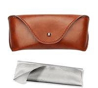 LogHog Portable PU Leather Soft Sunglasses Case Eyeglass Case Eye Glasses Pouch Carry Case for Women Men (Brown)
