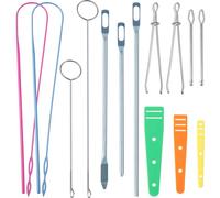 loghohu 14Pcs Drawstring Threader Drawstring Threader Tool Bodkin Sewing Tool Loop Turner Sewing Tool for Easy Hoodie Jacket Threading Threader Drawstring Replacement Tool for Fabric Belts Strips
