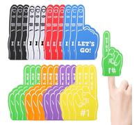 Loghohu 24PCS Foam Finger, Mini Foam Hand Sport Fan Foam Fingers Bulk for Sports Themed Party Favors Basketball Baseball Football Soccer Team Cheerleader Gifts (8 Colors)
