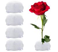Loghohu 4 Pcs Flower Frog, Floral Frog Clear Round Plastic Pins Flower Frogs for Arrangements Vase for Home Plant Party Wedding Decoration DIY Craft (70 mm/2.76 Inch)
