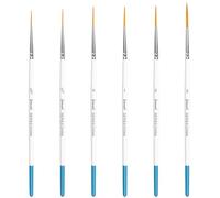 Loghohu 6 Pcs Detail Paint Brushes Set, Miniature Paint Brushes Extra Long Fine Point Tip Liner Brush for Nail Art Sculpt Watercolor Crafts Body Painting
