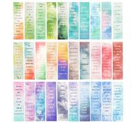 Loghohu 60Pcs Bible Verses Bookmarks, Christian Bookmark Gift Religious Inspirational Quotes Watercolour Paper Inspirational Bookmarks for Women Student Teacher Reading Lovers