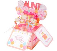 loghohu Happy Birthday Aunt Pop up Card, Happy Mothers Day Card with Envelope 3D Funny Pop up Mothers Day Cards for Auntie Birthday Gifts from Niece Nephew