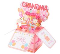 loghohu Happy Birthday Pop up Card, Happy Mothers Day Card with Envelope 3D Birthdays Box Pop up Birthday Cards for Women Grandma Birthdays Gifts