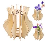 Loghohu Vase for Lego Flowers, Wooden Puzzle Vase for Lego Flower Bouquet Building Set Display Stand Vases for Roses Orchid Tulips Daffodils Gift for Flower Lovers
