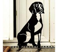LOGI Beagle Garden Ornament Christmas Decoration Dog Themed Gift Owner Her Woman Harrier Statue Foxhound Figure Metal Home Sculpture Birthday (Black Painted)