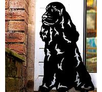 LOGI English Springer Spaniel Garden Ornament Christmas Decoration Gift Setter Statue Figurine Metal Home Decor Sculpture Working English Cocker Birthday (Black Painted)