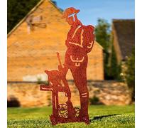 LOGI Lest We Forget Tommy Soldier Silhouette Military Statue Remembrance Day Sculpture Army Poppy Metal Art Figurine Veteran Tribute Garden Memorial Ornament (Natural Oxidised)
